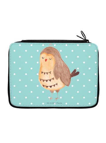Mr. & Mrs. Panda Schulmäppchen Eule Zufrieden ohne Spruch in Türkis Pastell
