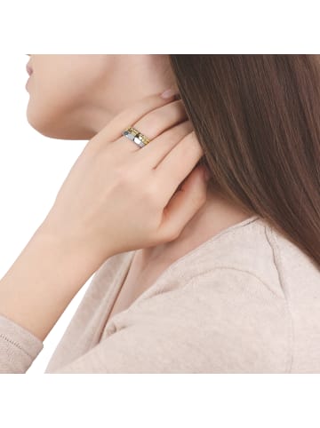 Tom Tailor Ring Edelstahl, IP gold in bicolor
