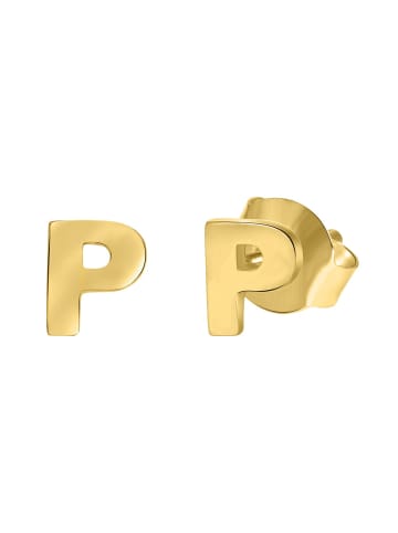 Lucardi 585 Gold Ohrringe "Buchstabe P" Buchstabe
