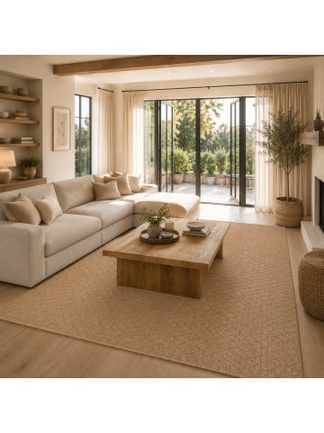 Snapstyle In- & Outdoor Flachgewebe Teppich Porto Meliert in Beige