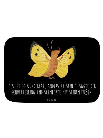 Mr. & Mrs. Panda Badteppich Schmetterling Zitronenfalter mit Spruch in Schwarz