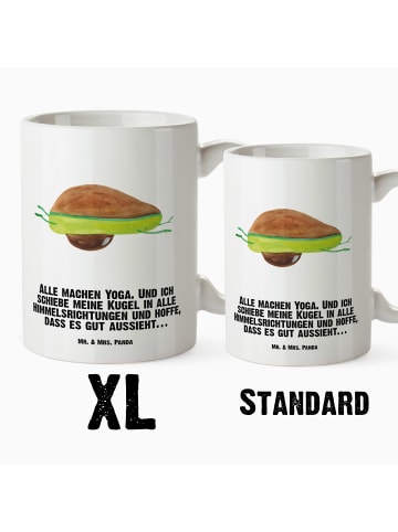 Mr. & Mrs. Panda XL Tasse Avocado Yoga mit Spruch in Weiß