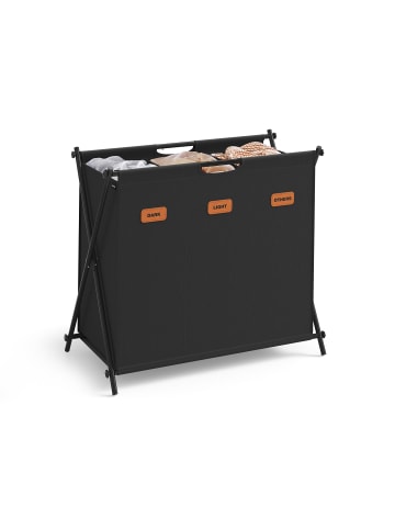 SONGMICS Wäschekorb Stevie in Schwarz - (B)40 x (H)66 x (T)70 cm