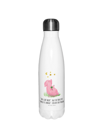 Mr. & Mrs. Panda Thermosflasche Schwein Glück mit Spruch in Weiß