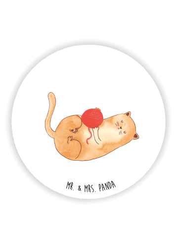 Mr. & Mrs. Panda Kühlschrankmagnet Katze Wolle ohne Spruch in Weiß