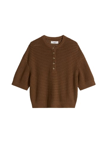 Marc O'Polo DENIM Kurzarm-Pullover relaxed in Umbra Brown