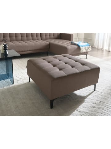 Beliani Ottomane ABERDEEN in Beige/Schwarz - (W) 80 x (H) 41 x (L) 80 cm