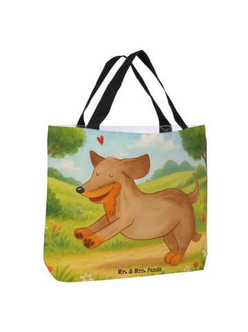 Mr. & Mrs. Panda Einkaufstasche Hund Dackel Design ohne Spruch in Weiß