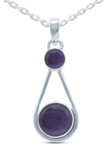 mantraroma 925er Silber - Ketten (L) 13 x (B) 39 mm mit Amethyst