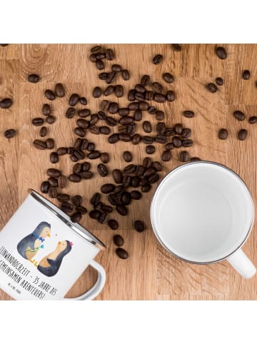 Mr. & Mrs. Panda Tasse Emaille 35. Hochzeitstag Leinwandhochzeit... in Weiß