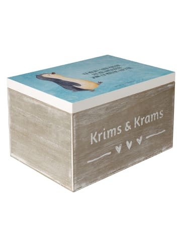 Mr. & Mrs. Panda Kiste Pinguin mHerzieren mit Spruch in Eisblau