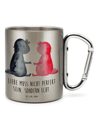 Mr. & Mrs. Panda Tasse Axolotl Liebe mit Spruch in Silber