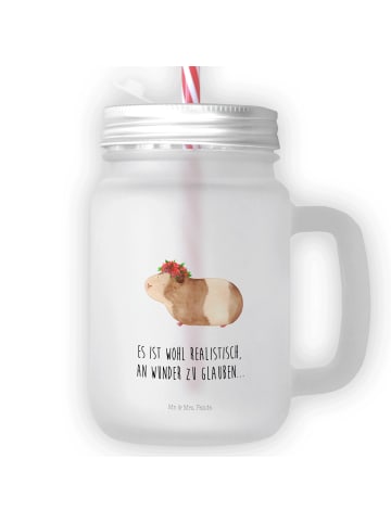 Mr. & Mrs. Panda Blümchentailglas Meerschweinchen Weisheit mit Spruch in Transparent