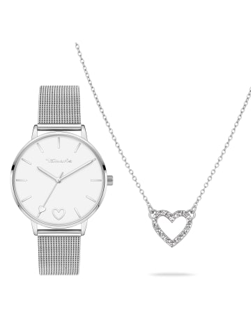 Tamaris Uhr & Halskette Set Sparkling Hearts in silber