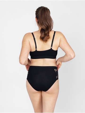 Erlich Textil  Alisa Big Cup Bustier mit Spitze große Cups aus Modal, Alisa Big Cup Bustier mit Spitze große Cups aus Modal - breites Unterbrustband, Alisa granatapfel mit Spitze große Cups aus Modal, Alisa salbei mit Spitze große Cups aus Modal in schwarz