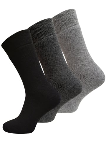 Cotton Prime® THERMO Socken 6 Paar, Vollfrottee in Schwarz/Grau