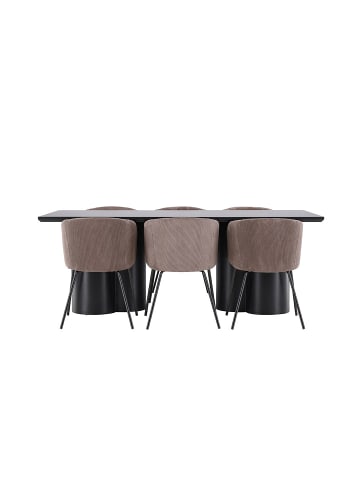 ebuy24 Essgruppe Olivia (7-teilig) Czarny 100 x 210 cm