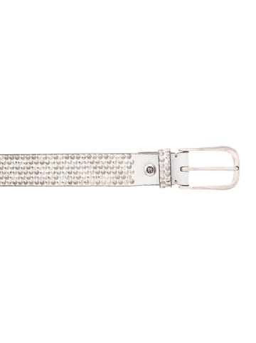 b.belt Nietengürtel I Leder weiß