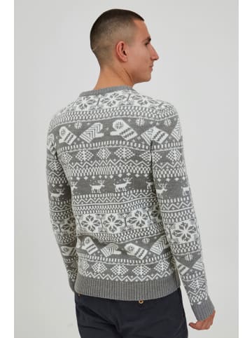11 Project Norwegerpullover PRUwe 20714170 ME Modischer Strickpullover mit winterlichem Muster in Grau