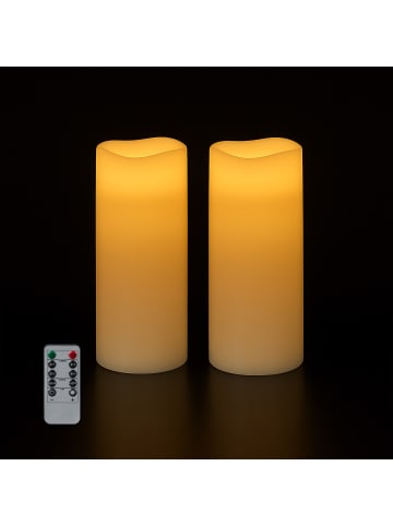 relaxdays 2 x LED Kerzen in Weiß
