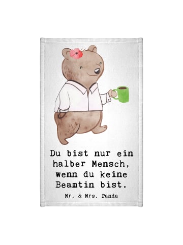 Mr. & Mrs. Panda Gästehandtücher Beamtin Herz mit Spruch in Weiß