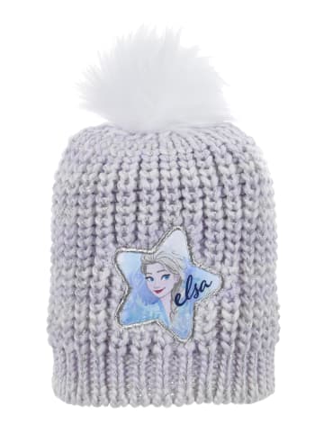 Disney Frozen Wintermütze mit Bommel Elsa und Anna in Lila