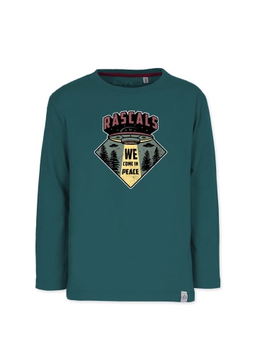 Band of Rascals Longsleeves " We Come In Peace " in racing-green