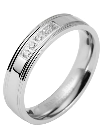 Adeliás Damen Ring aus Edelstahl in silber