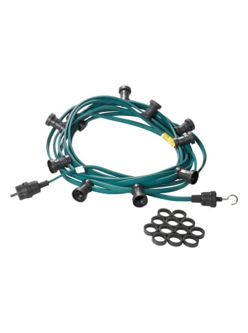 SATISFIRE Garten Party Lichterkette Illu 5 milchige LED Tropfenlampen 5m grün