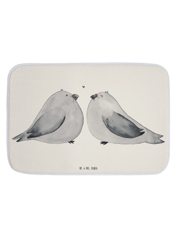 Mr. & Mrs. Panda Badteppich Turteltauben Liebe ohne Spruch in Weiß
