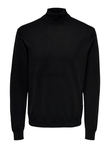 Only&Sons Polo Langarm Shirt Basic Pullover ONSWYLER in Schwarz