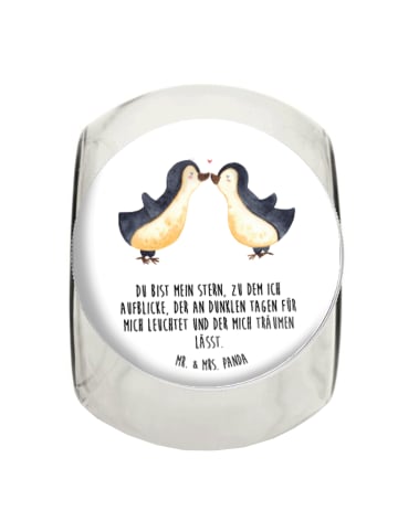Mr. & Mrs. Panda Teedose Pinguin Liebe mit Spruch in Weiß