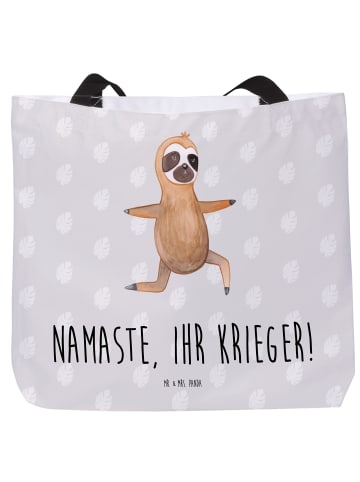 Mr. & Mrs. Panda Stofftasche Faultier Yoga mit Spruch in Grau Pastell