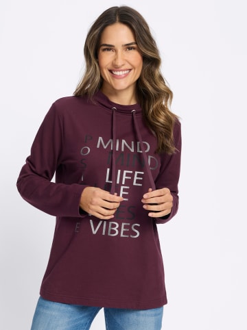 Sieh an! Sweatshirt in burgund-schwarz-bedruckt