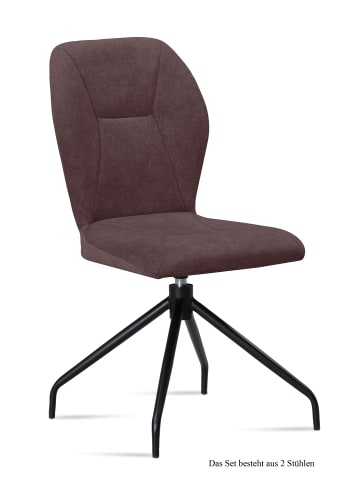 58 aufm Kessel ESSZIMMERSTUHL drehbar (2er-Set) Dorene 51x92x60 Schwarz/Braun