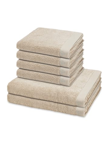 Ross 4 X Handtuch 2 X Duschtuch im Set Doubleface Stripes in Beige