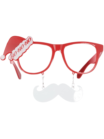 tectake Spaßbrille mit dem Motto Weihnachten, rot/weiß