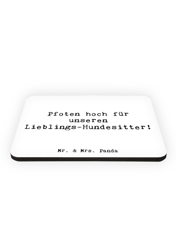 Mr. & Mrs. Panda Whiteboard Magnet Spruch Lieblings-Hundesitter ... in Weiß