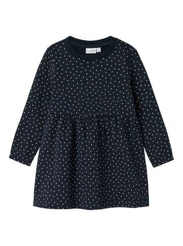 name it Weiches Langarm Kleid Mit Muster Rundhals Shirt Dress in Dunkelblau