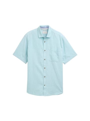 Tom Tailor Halbarmhemd in pastel turquoise chambray