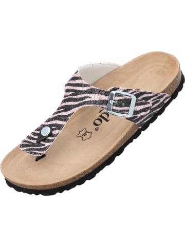 palado Pantoletten in rosa zebra glitzer