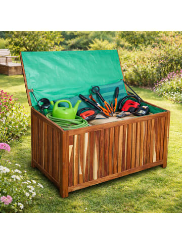 relaxdays Gartenbox in Natur - (B)90 x (H)60 x (T)50 cm