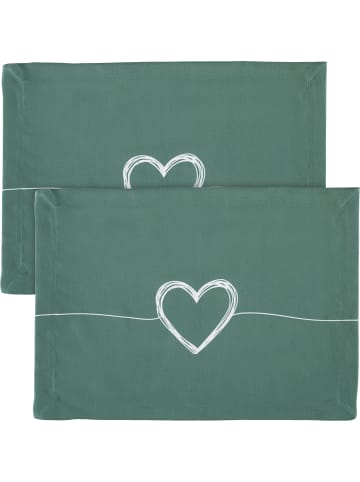 Erwin Müller Tischset 2er-Pack in salbei-weiß