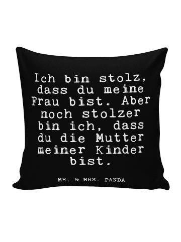 Mr. & Mrs. Panda Kuschelkissen Ich bin stolz, dass... mit Spruch in Schwarz