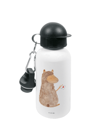 Mr. & Mrs. Panda Kindertrinkflasche Alpaka Fahne ohne Spruch in Weiß
