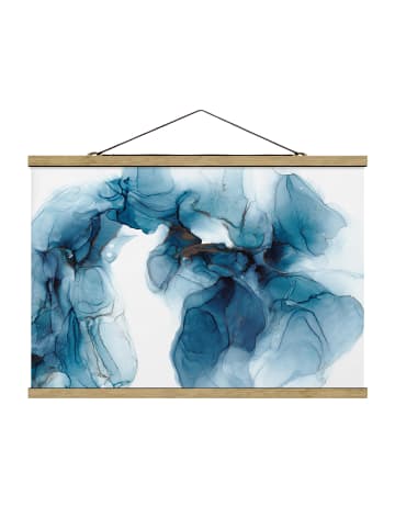 WALLART Stoffbild mit Posterleisten - Evolution Blau und Gold in Blau