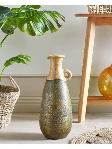 Beliani Dekovase MARONEJA in Grün/Gold - (W) 26 x (H) 50 x (L) 26 cm