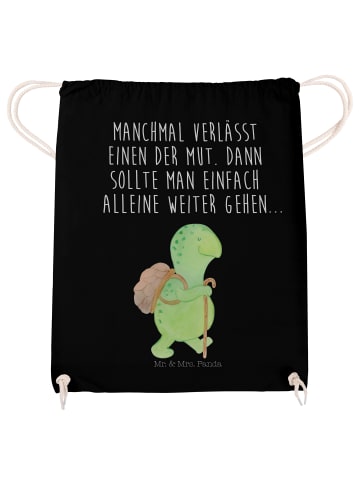 Mr. & Mrs. Panda wander rucksack Schildkröte Wanderer mit Spruch in Schwarz