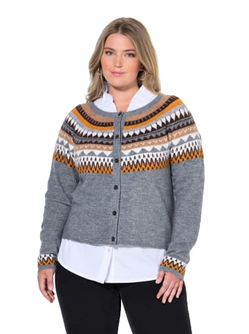 Ulla Popken Strickjacke in grau melange