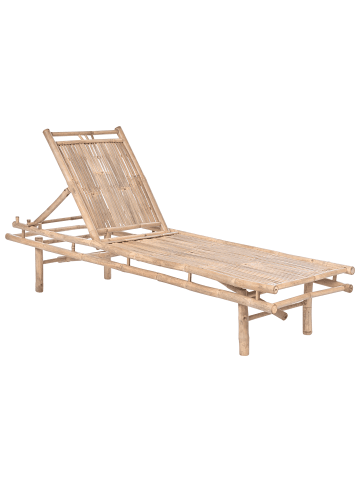 Beliani Gartenliege SULMONA in Braun - (W) 195 x (H) 100 x (L) 68 cm